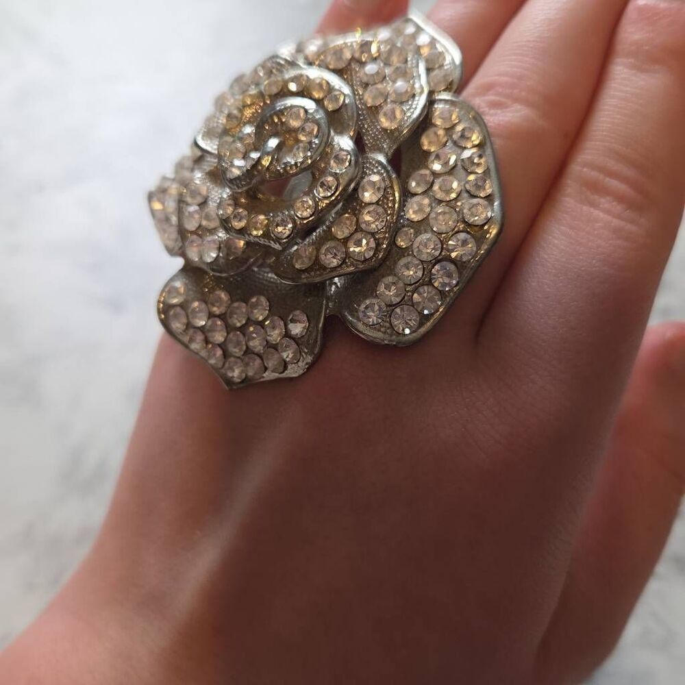 Rose Faux Diamond Ring